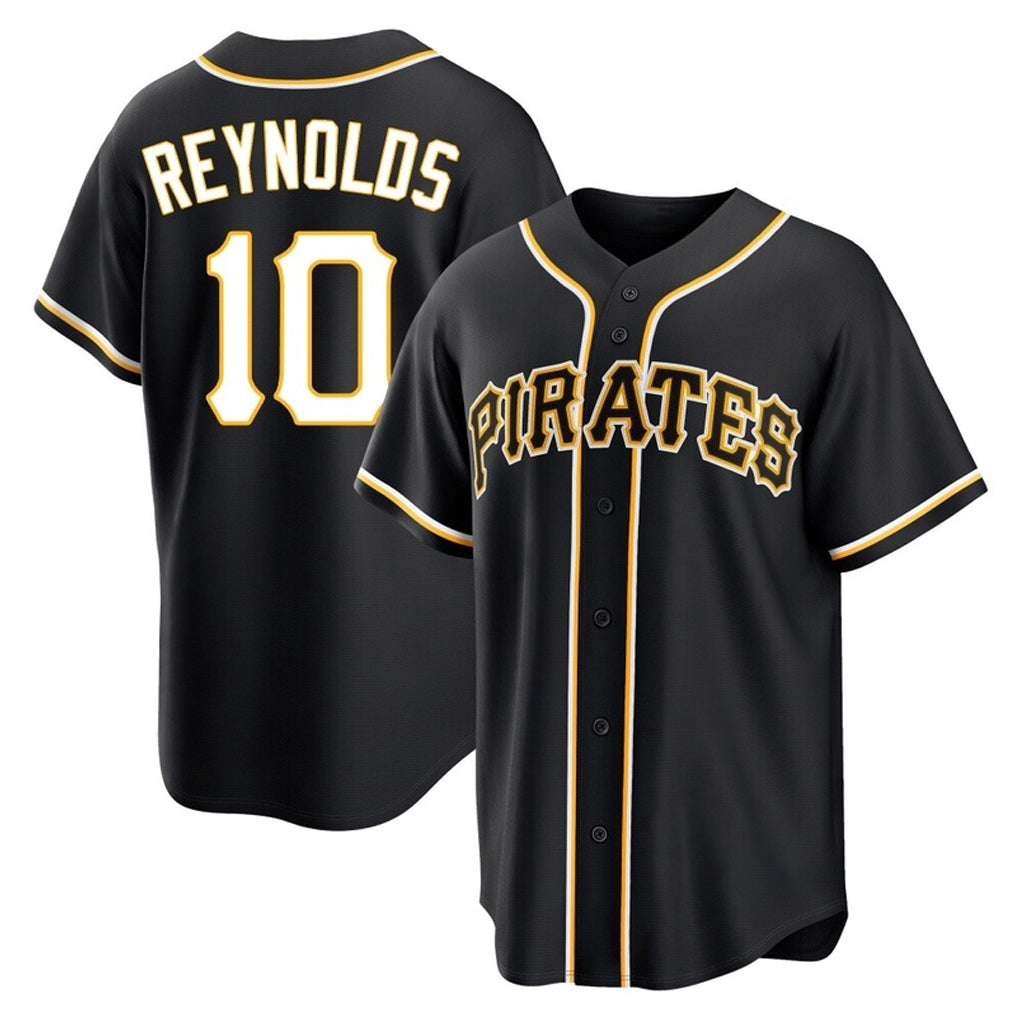 Odoa P.Pirates #10 Bryan Reynolds Player Black Fashion Out Home Game Stitched Jerseys