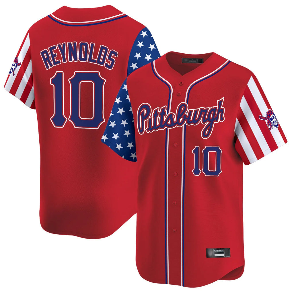 Odoa P.Pirates #10 Bryan Reynolds Player Red 2025 Independence Day Vapor Premier Limited Stitched Jerseys
