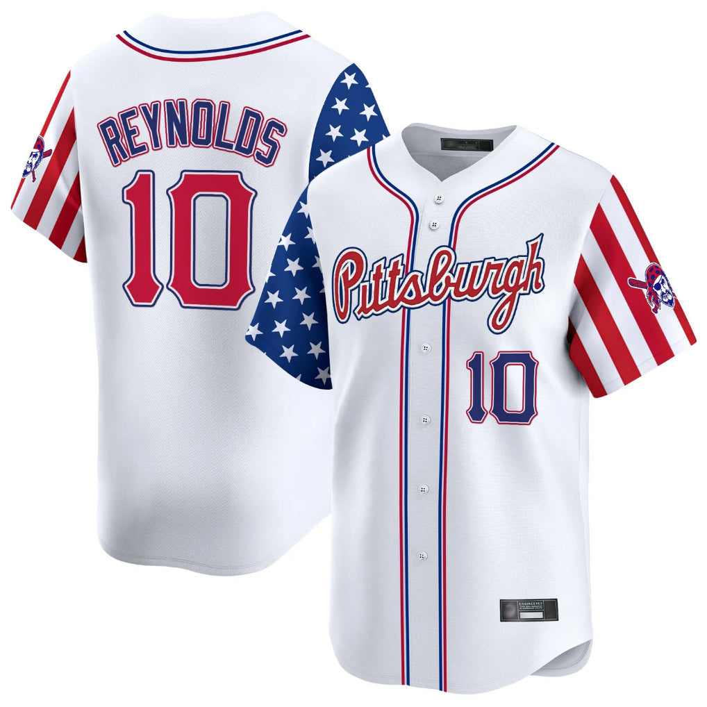 Odoa P.Pirates #10 Bryan Reynolds Player White 2025 Independence Day Vapor Premier Limited Stitched Jerseys