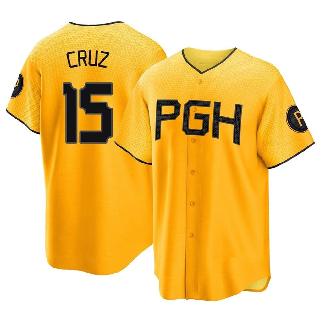 Odoa P.Pirates #15 Oneil Cruz Player Gold City Connect Home Game Stitched Jerseys