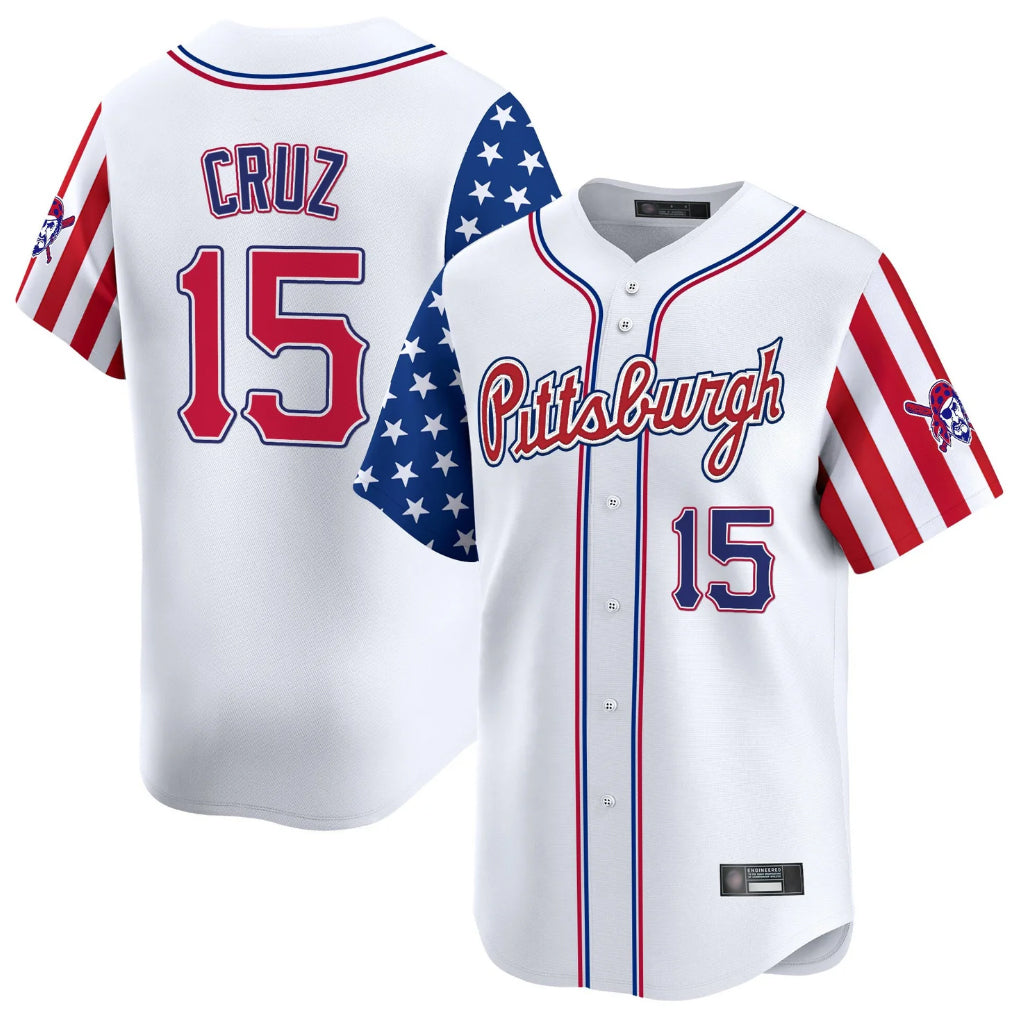 Odoa P.Pirates #15 Oneil Cruz Player White 2025 Independence Day Vapor Premier Limited Stitched Jerseys