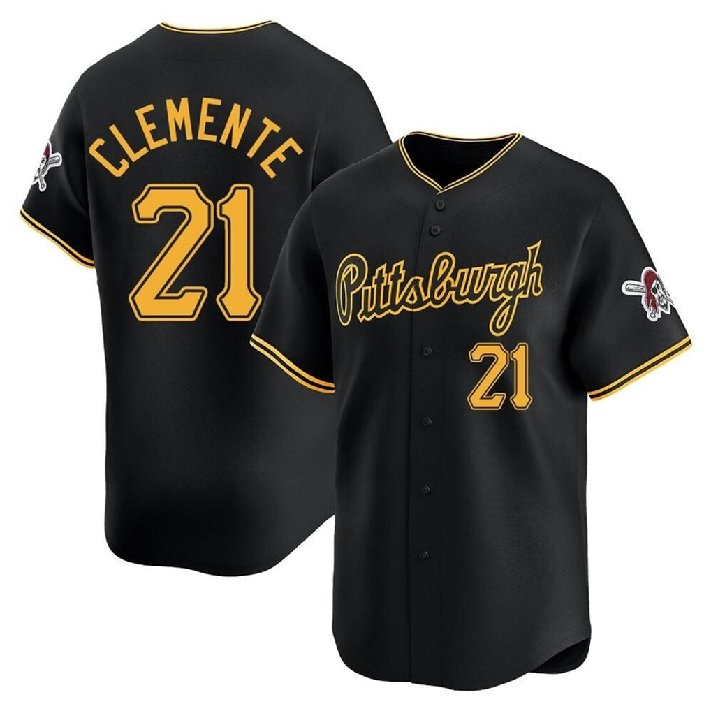 Odoa P.Pirates #21 Roberto Clemente Player Black Alt Home Limited Stitched Jerseys