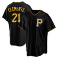 Odoa P.Pirates #21 Roberto Clemente Player Black Alternate 2025 Home Game Stitched Jerseys