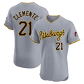 Odoa P.Pirates #21 Roberto Clemente Player Gray Road Home Limited Elite Stitched Jerseys