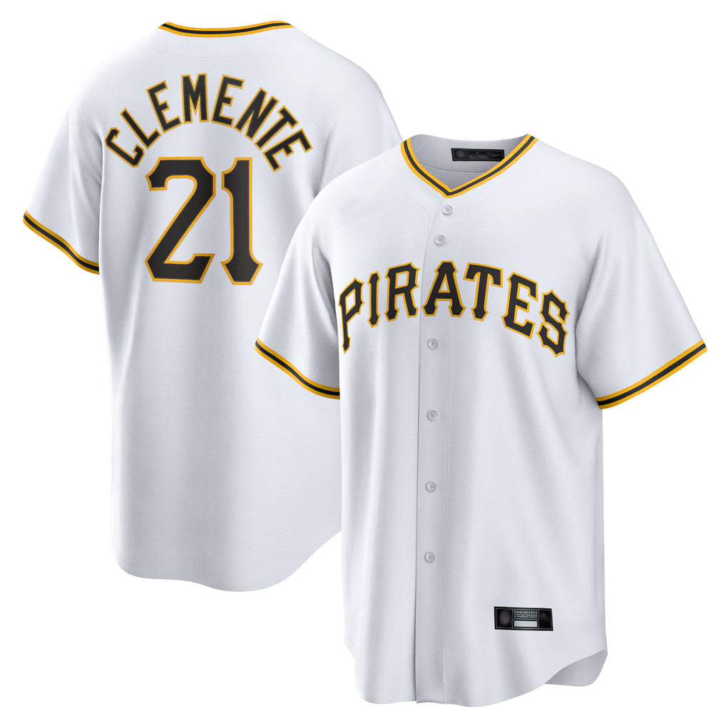Odoa P.Pirates #21 Roberto Clemente Player White Home Game Stitched Jerseys