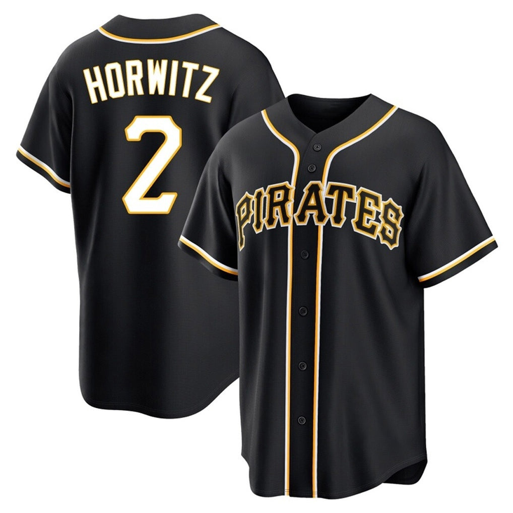 Odoa P.Pirates #2 Spencer Horwitz Player Black Fashion Out Home Game Stitched Jerseys