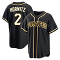 Odoa P.Pirates #2 Spencer Horwitz Player Black Fashion Out Home Game Stitched Jerseys