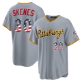 Odoa P.Pirates #30 Paul Skenes Gray USA 250 Fourth of July Road Stadium Jersey
