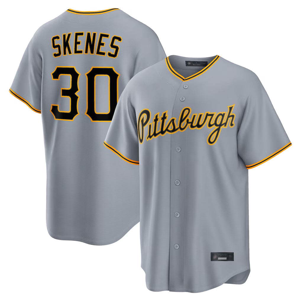 Odoa P.Pirates #30 Paul Skenes Player Gray Road Home Game Stitched Jerseys