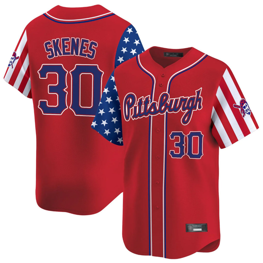 Odoa P.Pirates #30 Paul Skenes Player Red 2025 Independence Day Vapor Premier Limited Stitched Jerseys