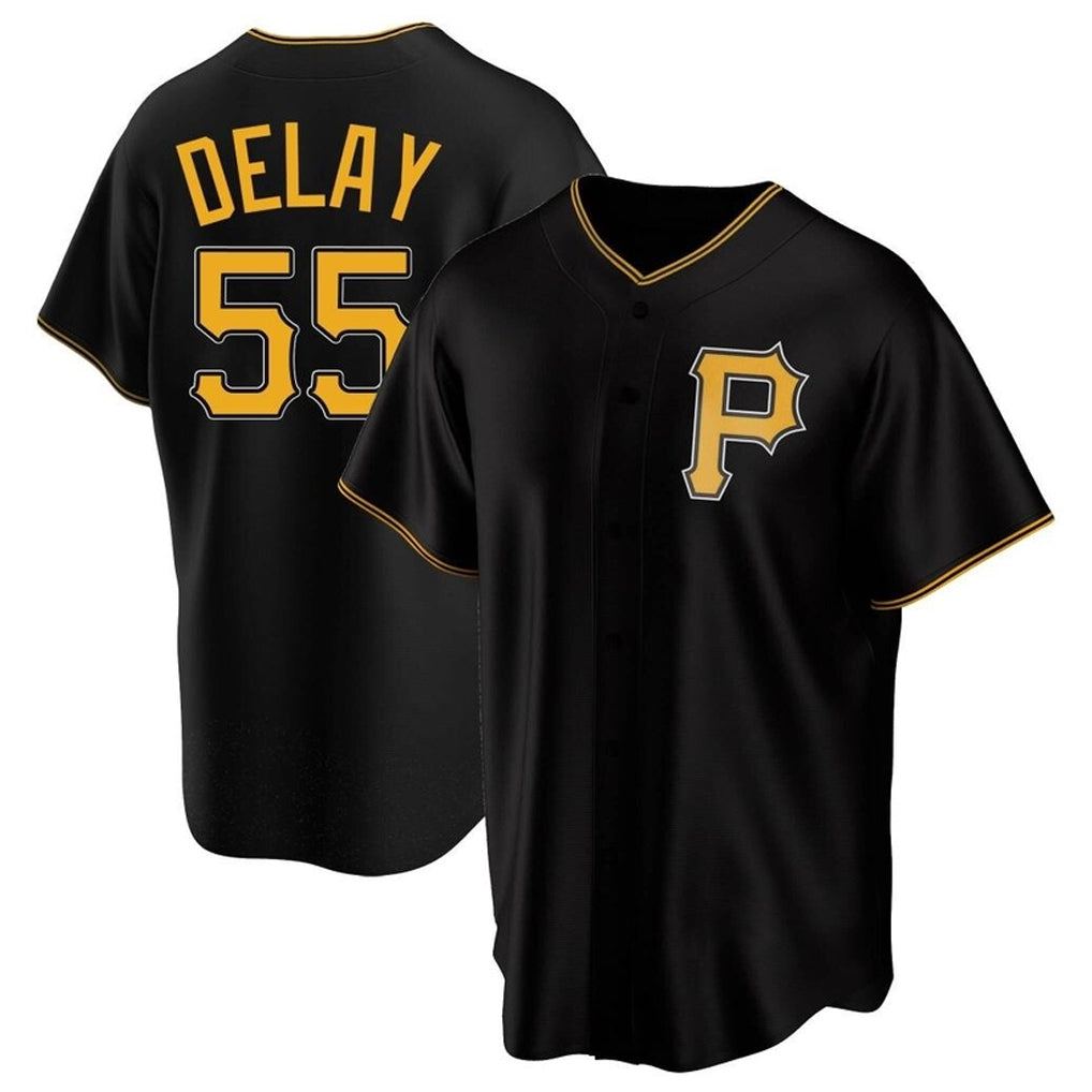 Odoa P.Pirates #55 Jason Delay Player Black Alternate 2025 Home Game Stitched Jerseys
