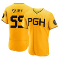 Odoa P.Pirates #55 Jason Delay Player Gold City Connect Home Limited Elite Stitched Jerseys