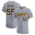 Odoa P.Pirates #55 Jason Delay Player Gray Road Home Limited Elite Stitched Jerseys