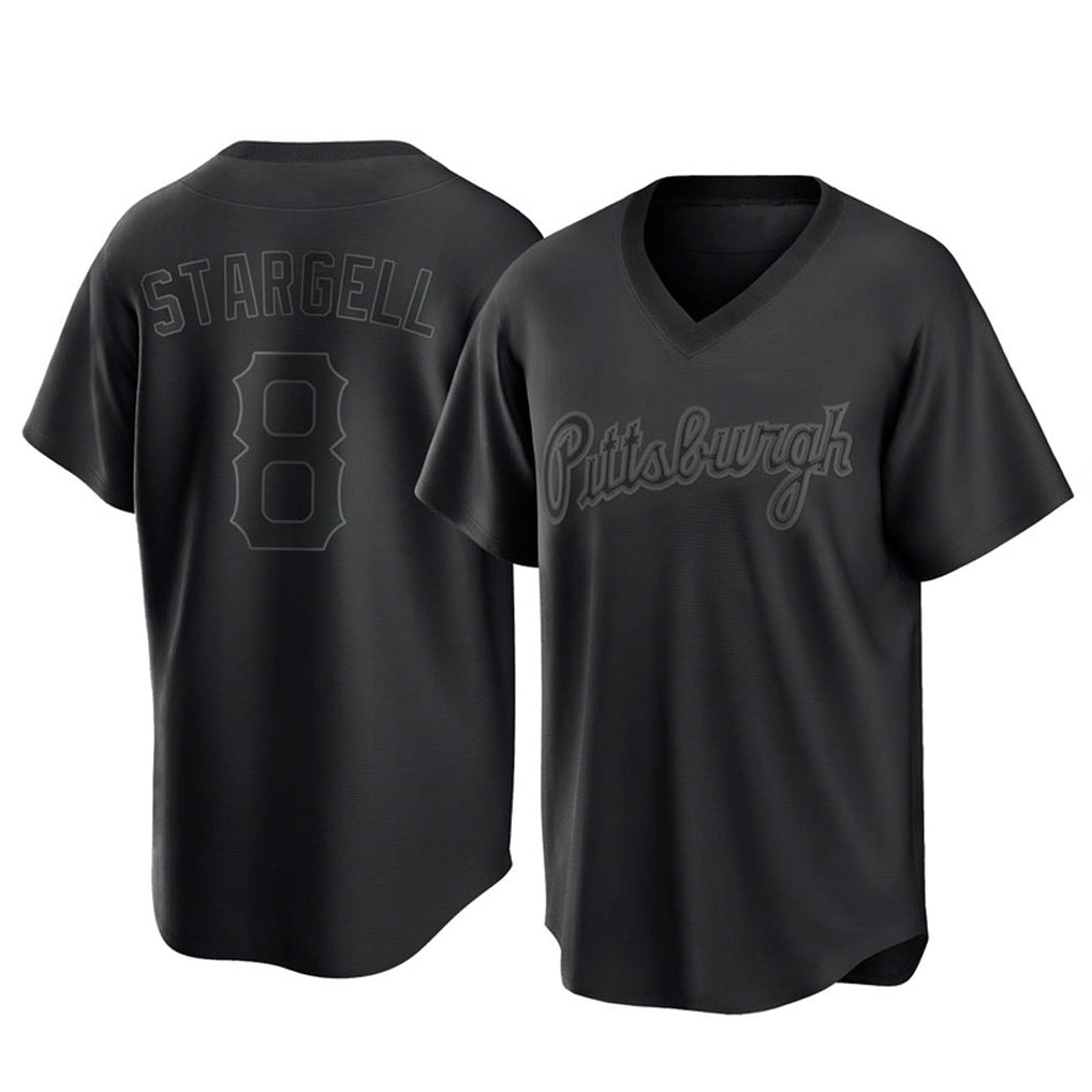 Odoa P.Pirates #8 Willie Stargell Player Black Fashion Home Game Stitched Jerseys
