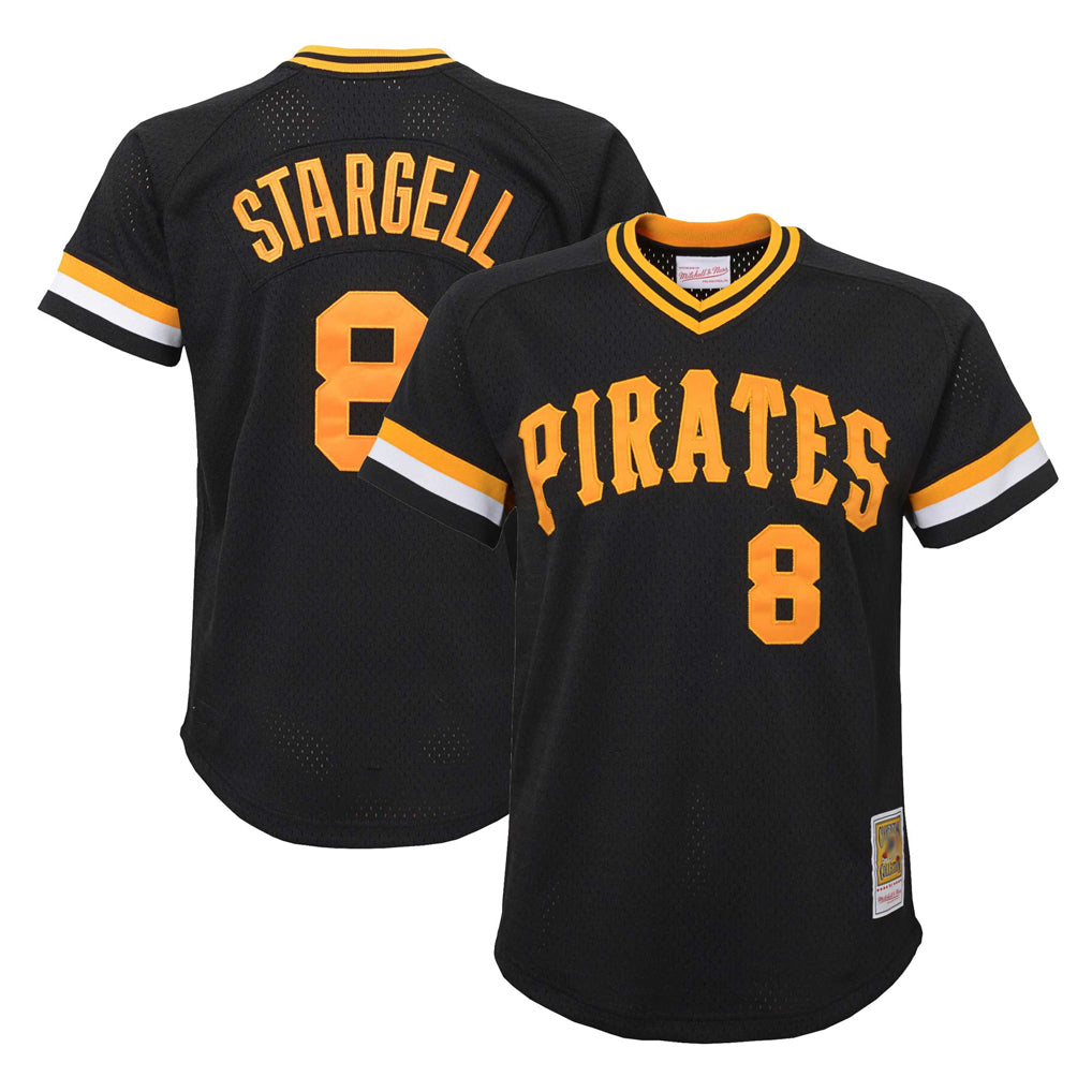 Odoa P.Pirates #8 Willie Stargell Player Black Mitchell & Ness Black Cooperstown Collection Mesh Batting Limited Stitched Jerseys