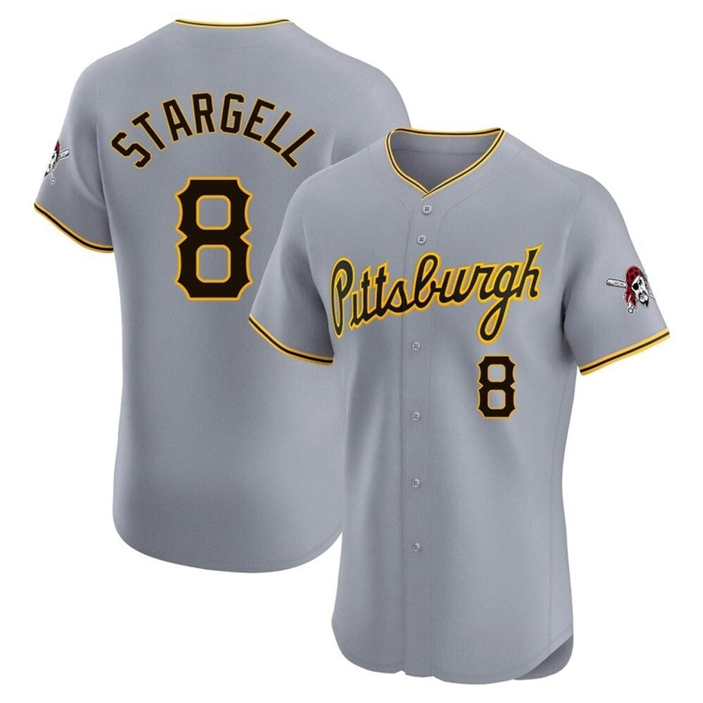 Odoa P.Pirates #8 Willie Stargell Player Gray Road Home Limited Elite Stitched Jerseys