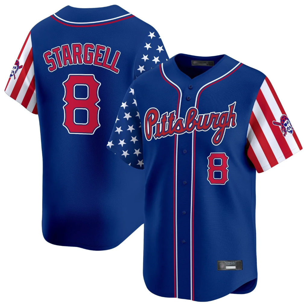 Odoa P.Pirates #8 Willie Stargell Player Royal 2025 Independence Day Vapor Premier Limited Stitched Jerseys