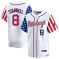 Odoa P.Pirates #8 Willie Stargell Player White 2025 Independence Day Vapor Premier Limited Stitched Jerseys