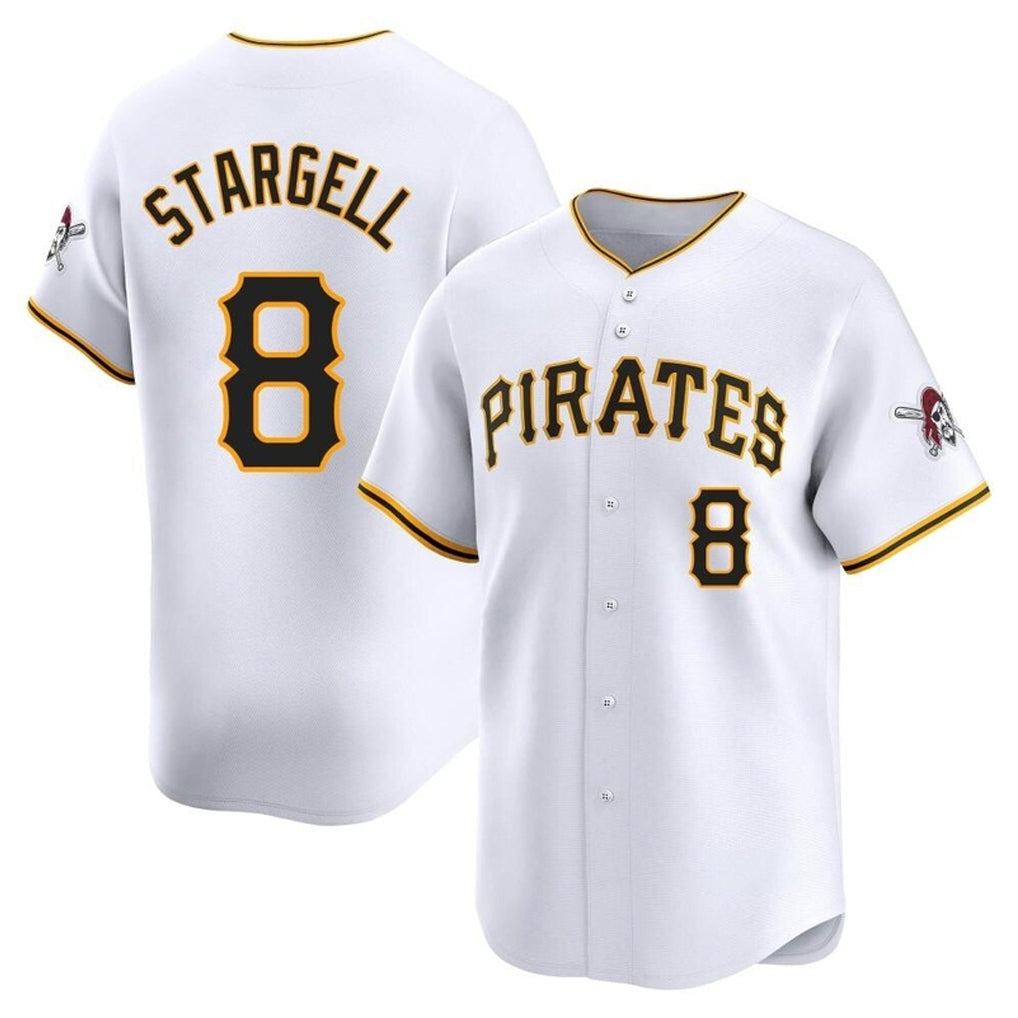 Odoa P.Pirates #8 Willie Stargell Player White Home Limited Stitched Jerseys