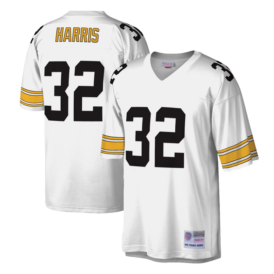 Odoa P.Steelers #32 Franco Harris Player Mitchell & Ness White Legacy Replica Stitched Jerseys
