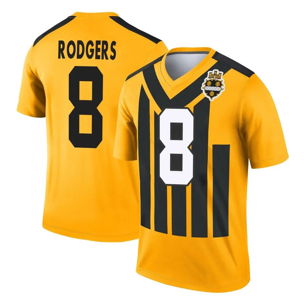Odoa P.Steelers #8 Aaron Rodgers Player Gold Legend Limited 1933 Throwback Performance Home Game Stitched Jerseys