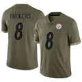 Odoa P.Steelers #8 Aaron Rodgers Player Salute To Service Limited Olive Stitched Jerseys