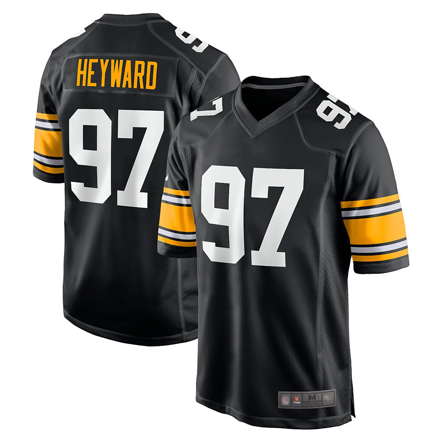 Odoa P.Steelers #97 Cameron Heyward Player Black Home Limited Stitched Jerseys
