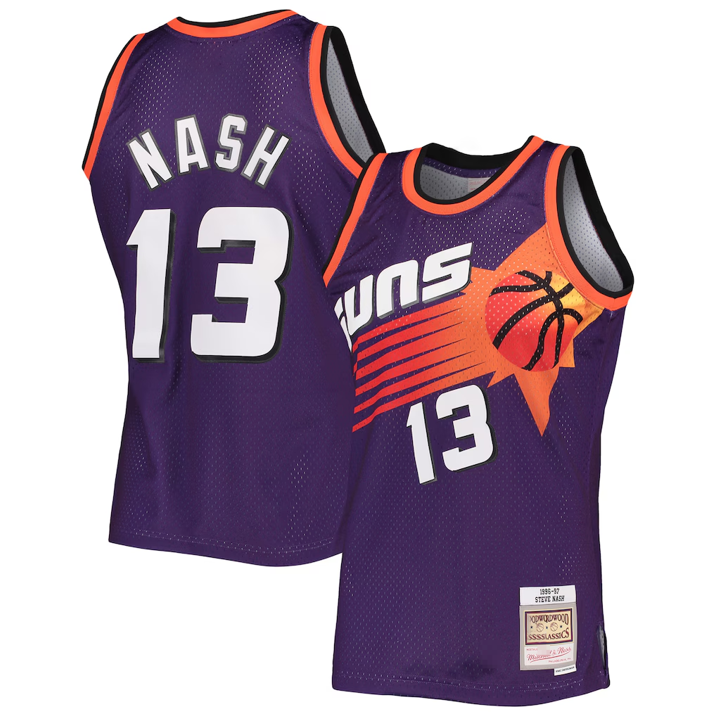 Odoa P.Suns #13 Steve Nash Mitchell & Ness Purple 199697 Hardwood Classics Swingman Stitched Jerseys