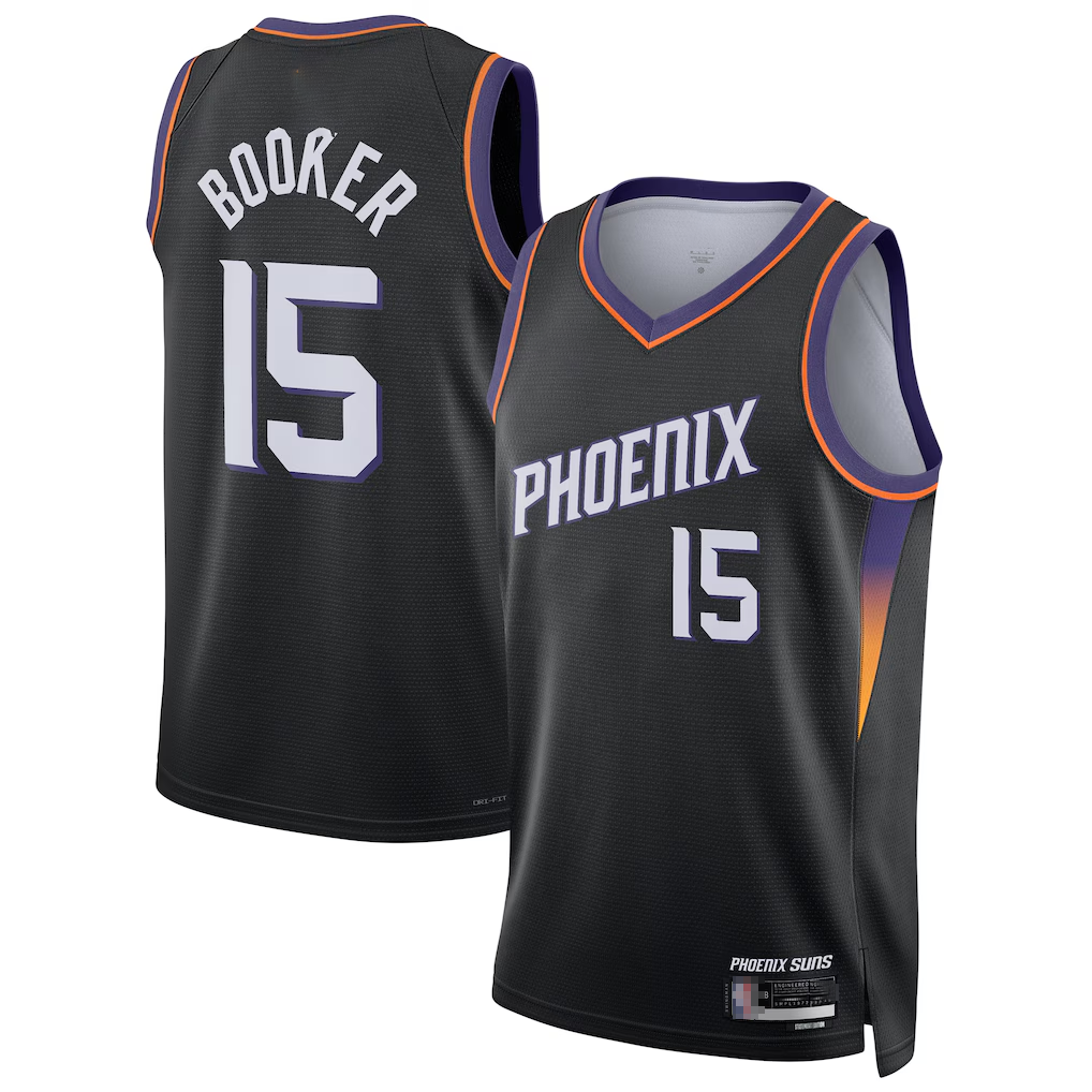 Odoa P.Suns #15 Devin Booker Black Swingman Stitched Jerseys - Statement Edition