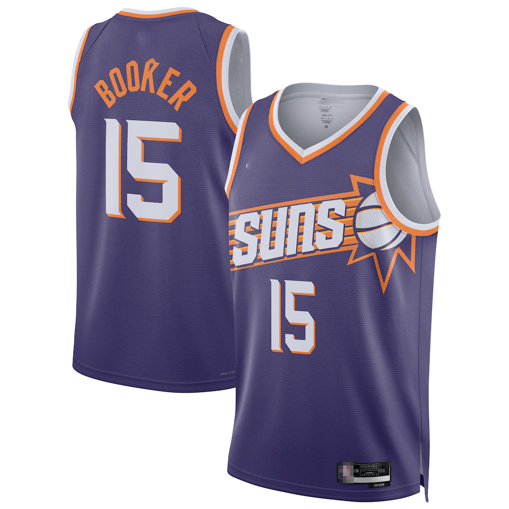 Odoa P.Suns #15 Devin Booker Purple Swingman Player Stitched Jerseys- Icon Edition
