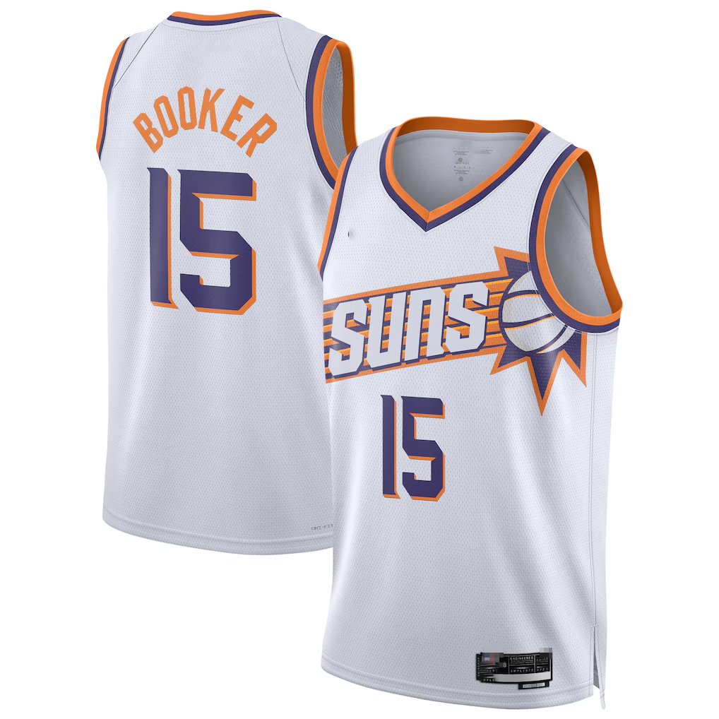 Odoa P.Suns #15 Devin Booker White Swingman Player Stitched Jerseys- Association Edition