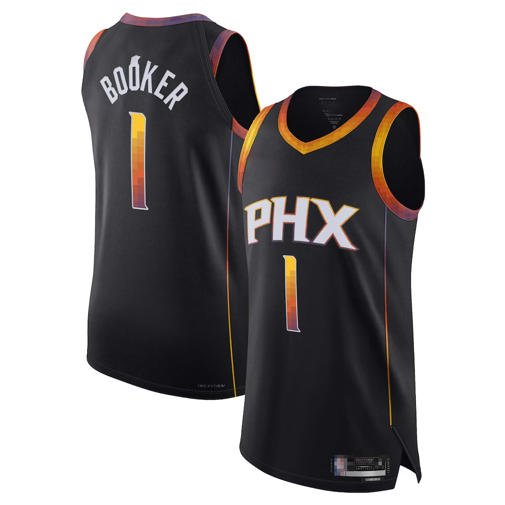 Odoa P.Suns #1 Devin Booker Black Authentic Player Stitched Jerseys - Statement Edition