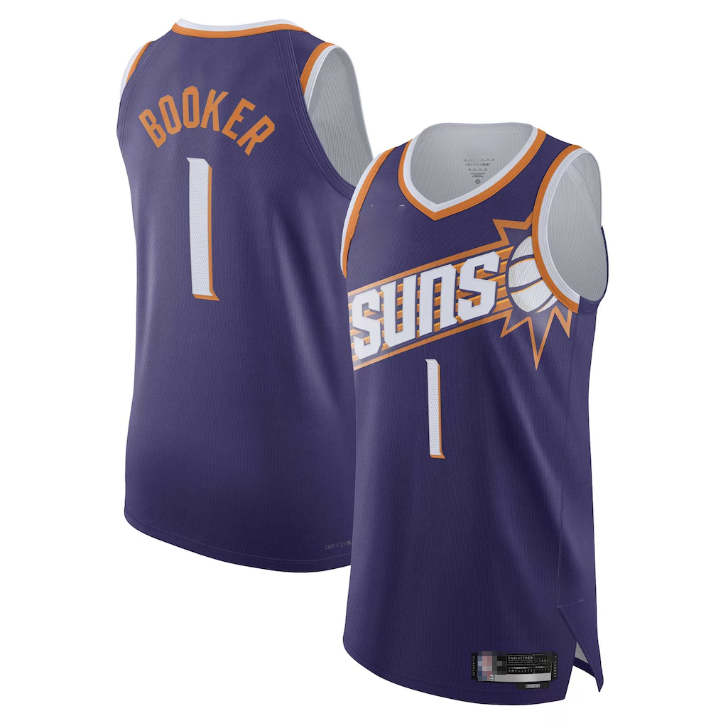 Odoa P.Suns #1 Devin Booker Purple Authentic Stitched Jerseys - Icon Edition