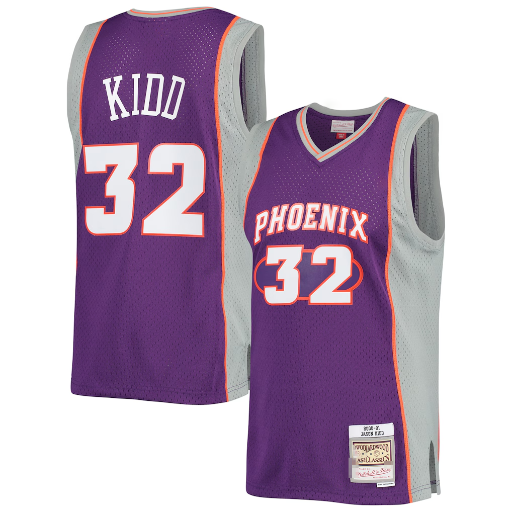 Odoa P.Suns #32 Jason Kidd Mitchell & Ness Purple Big & Tall Hardwood Classics 200001 Swingman Stitched Jerseys