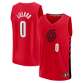 Odoa PT.Blazers #0 Damian Lillard Red Fast Break Replica Stitched Jerseys - Statement Edition