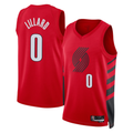 Odoa PT.Blazers #0 Damian Lillard Red Swingman Stitched Jerseys - Statement Edition
