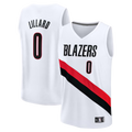 Odoa PT.Blazers #0 Damian Lillard White Fast Break Replica Player Stitched Jerseys - Association Edition
