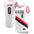 Odoa PT.Blazers #0 Damian Lillard White Fast Break Replica Stitched Jerseys - Association Edition