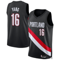 Odoa PT.Blazers #16 Yang Hansen Black Swingman Stitched Jerseys - Icon Edition