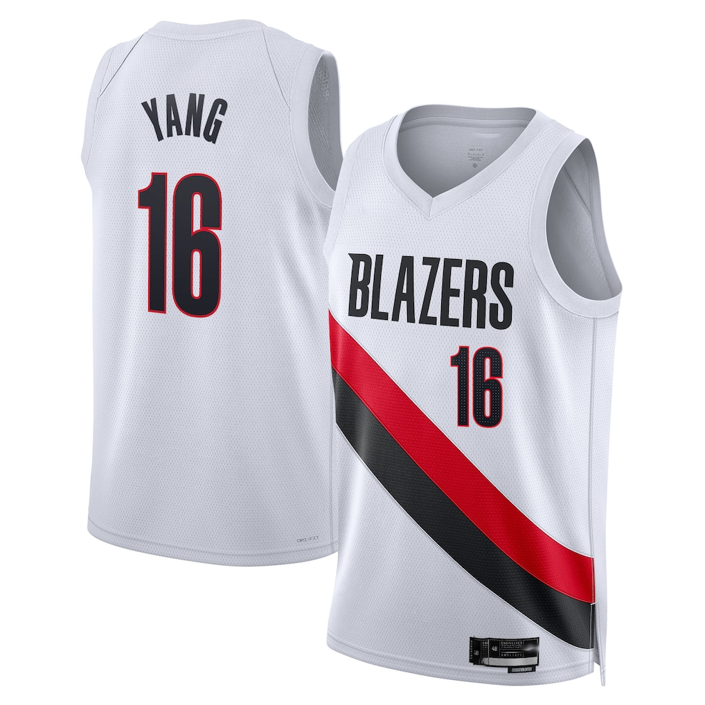 Odoa PT.Blazers #16 Yang Hansen White Swingman Stitched Jerseys - Association Edition
