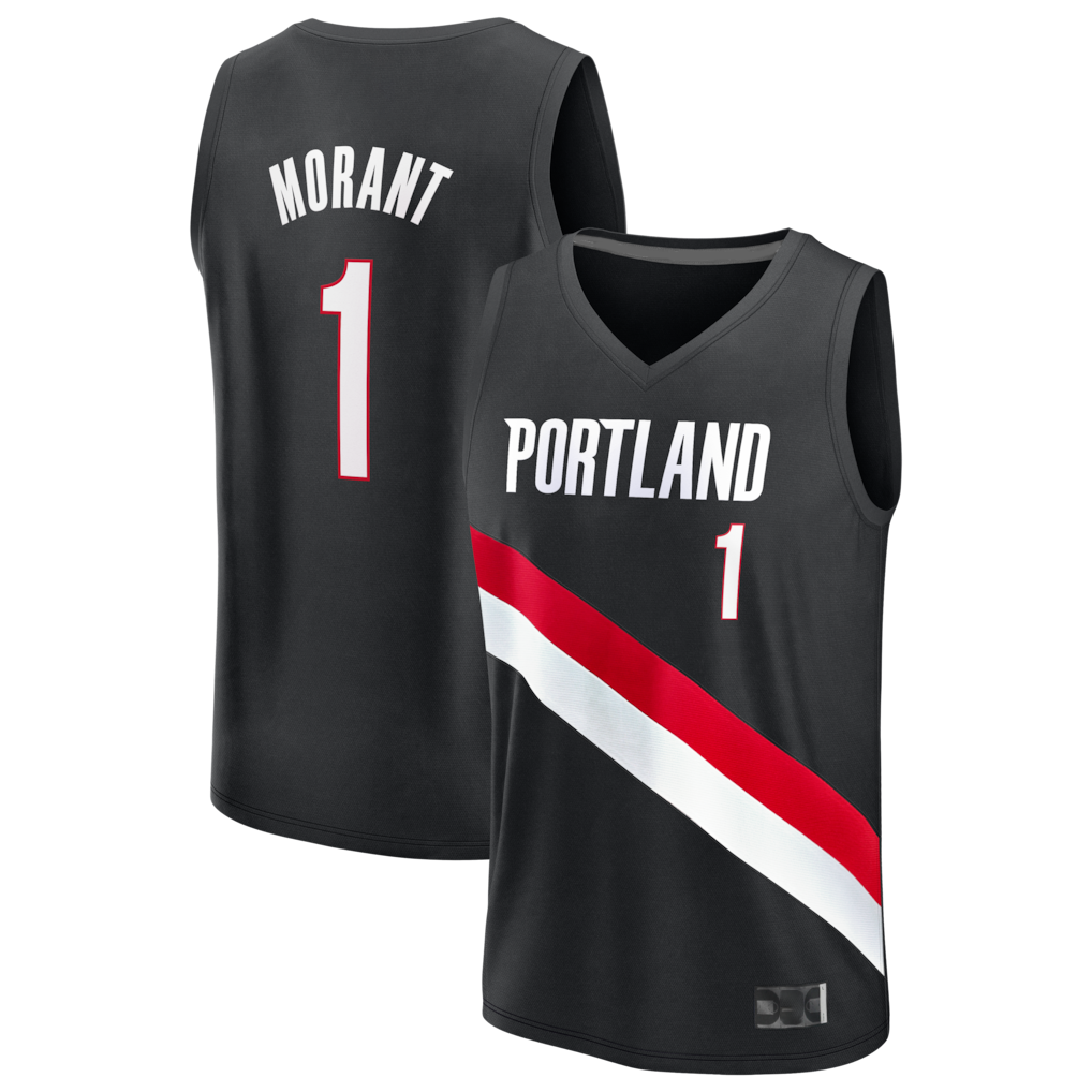 Odoa PT.Blazers #1 Ja Morant Black Fast Break Stitched Jerseys - Icon Edition