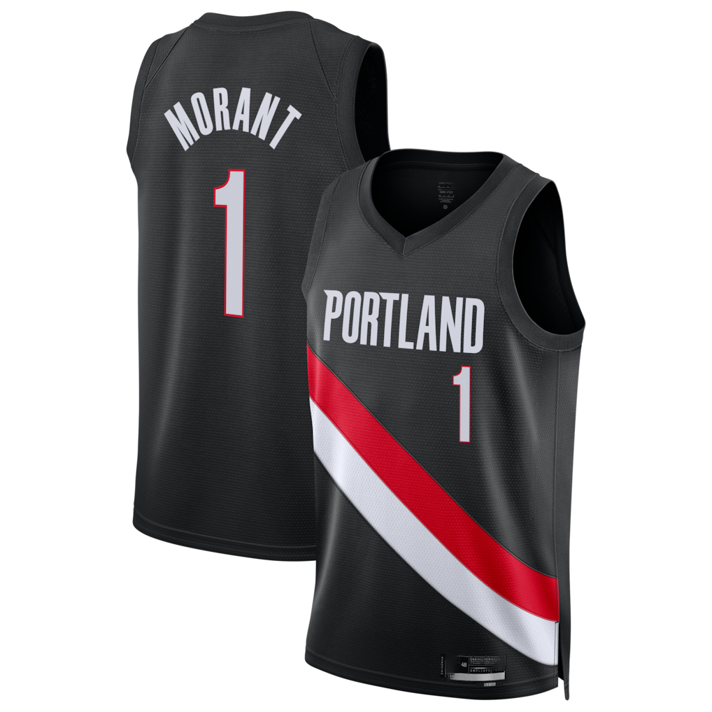 Odoa PT.Blazers #1 Ja Morant Black Swingman Stitched Jerseys - Icon Edition