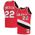 Odoa PT.Blazers #22 Clyde Drexler Mitchell & Ness Red 198384 Hardwood Classics Swingman Stitched Jerseys