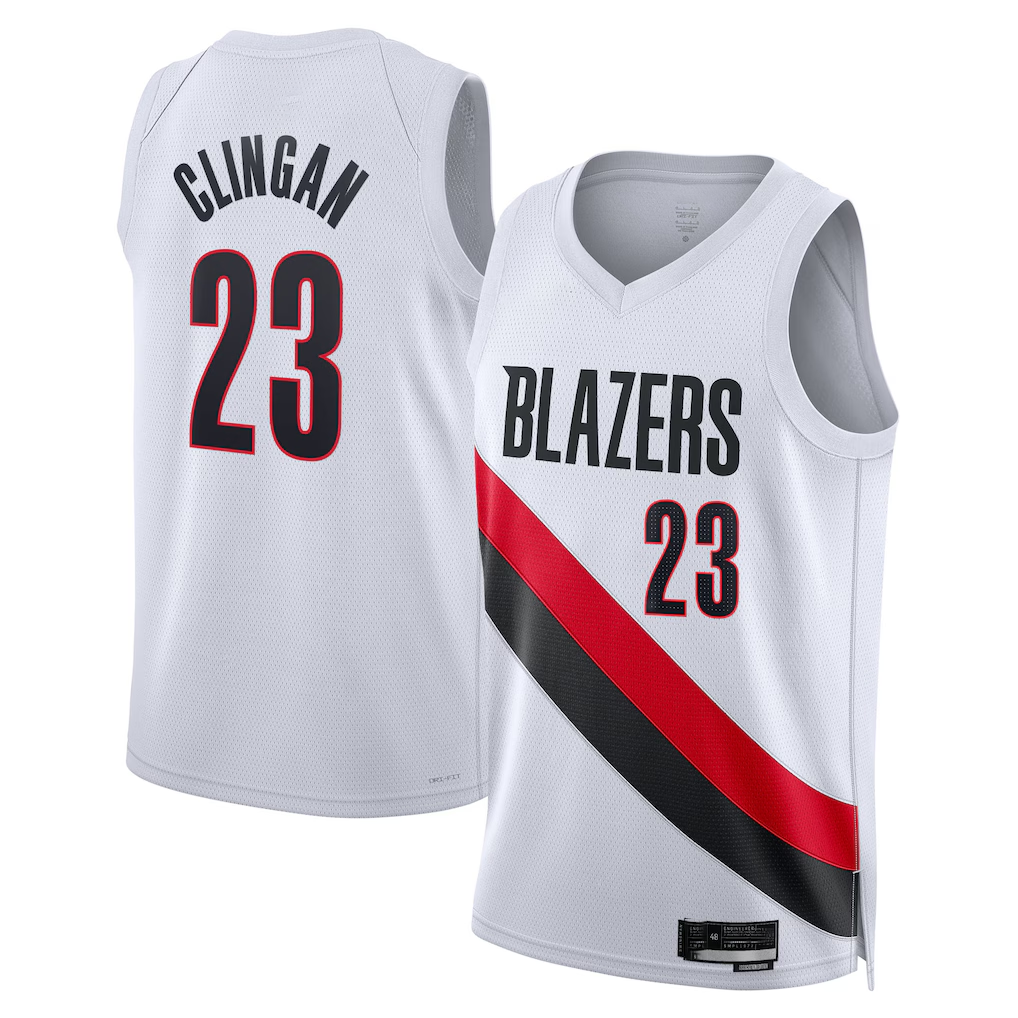 Odoa PT.Blazers #23 Donovan Clingan White Swingman Stitched Jerseys - Association Edition