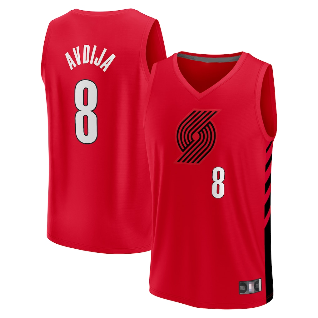 Odoa PT.Blazers #8 Deni Avdija Red Fast Break Player Stitched Jerseys - Statement Edition