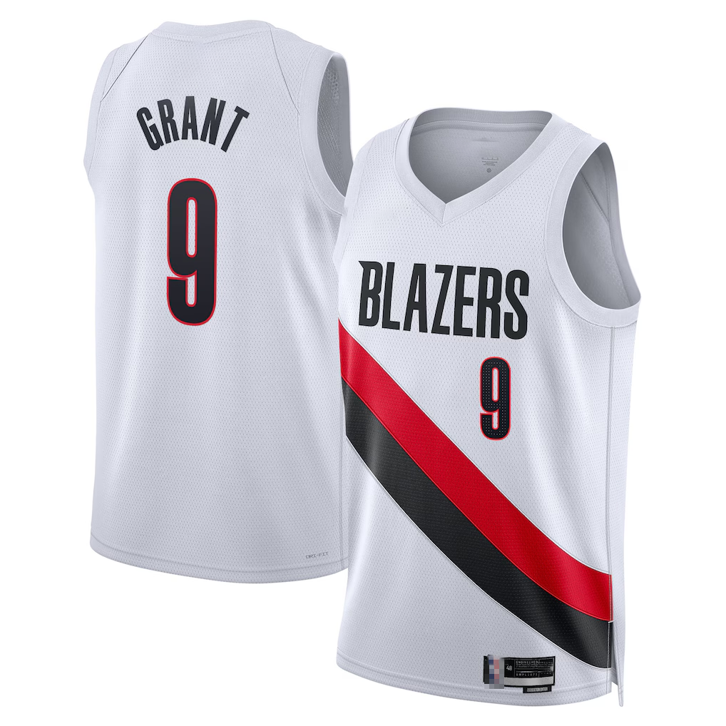 Odoa PT.Blazers #9 Jerami Grant White Swingman Stitched Jerseys - Association Edition