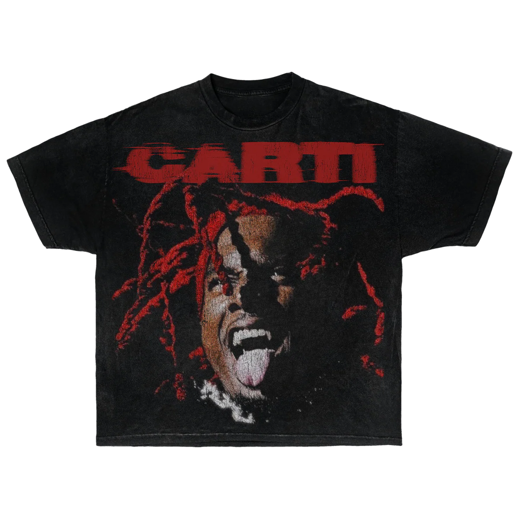Playboi Carti Streetwear Tee Short Sleeve Red And Black Graphic Shirt For Fans Everywhere