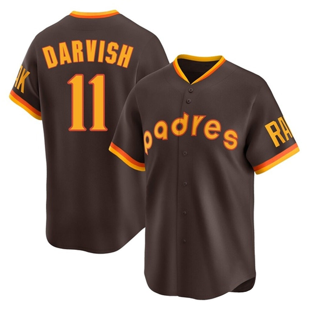 Odoa S.Diego Padres #11 Yu Darvish Player Brown Home Cooperstown Collection Replica Game Stitched Jerseys