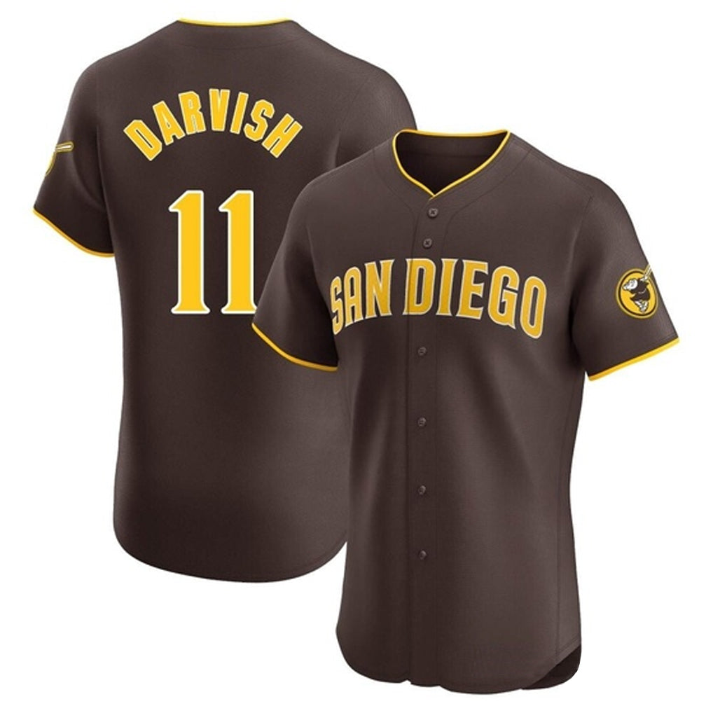 Odoa S.Diego Padres #11 Yu Darvish Player Brown Home Limited Elite Stitched Jerseys