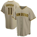 Odoa S.Diego Padres #11 Yu Darvish Player Khaki Home Game Stitched Jerseys
